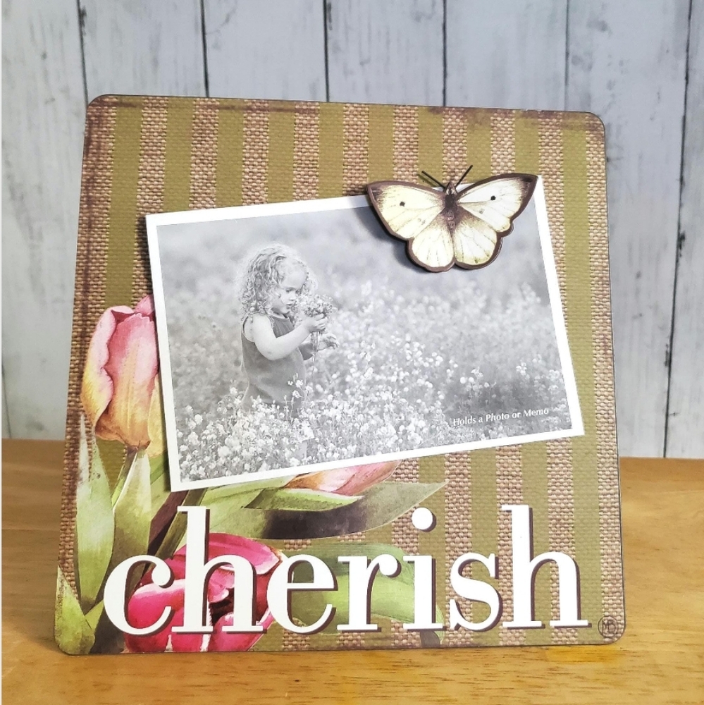 Nature's Journey Cherish Magnet Photo Holder w/ Butterfly Magnet